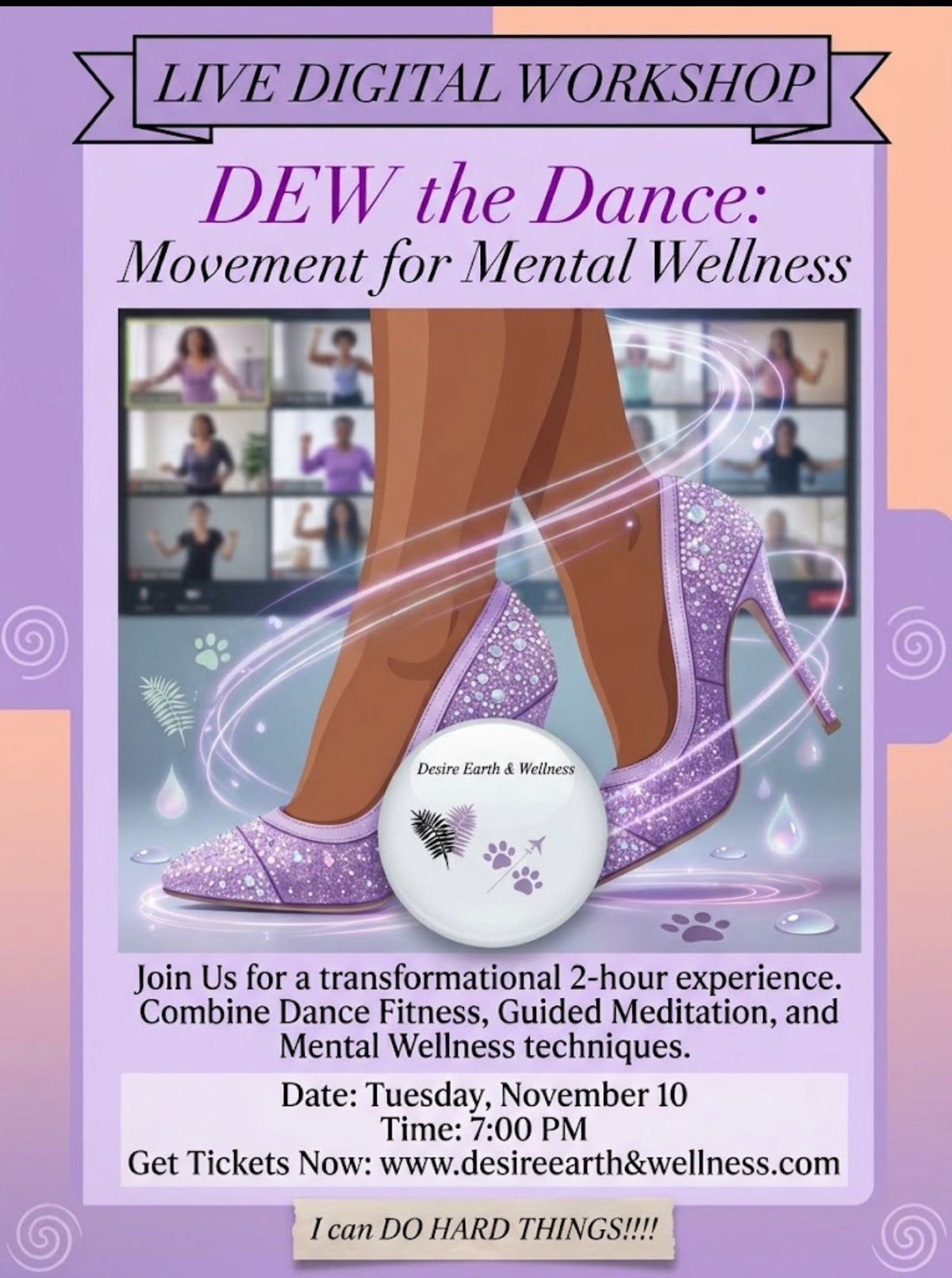DEW Rhythm and Release live digital dance Wellness